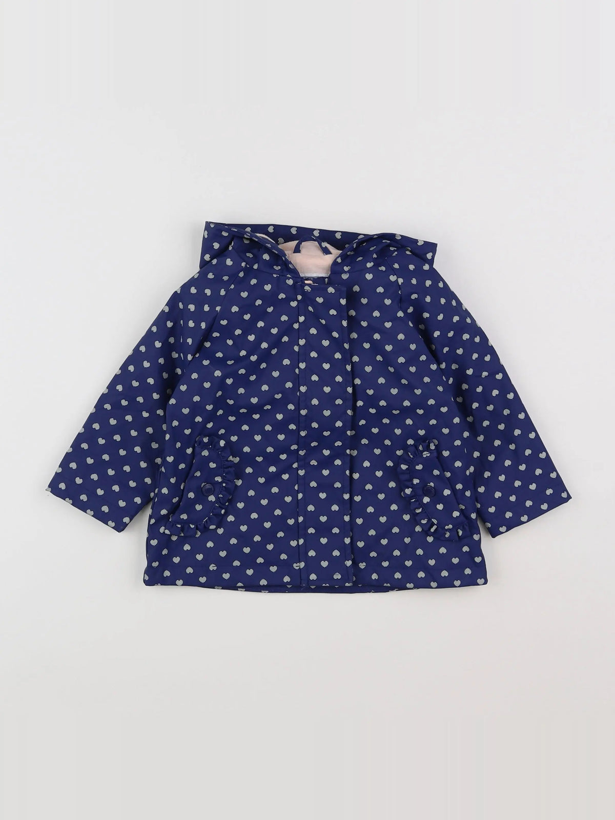 Vertbaudet - imperméable bleu, blanc - 12 mois