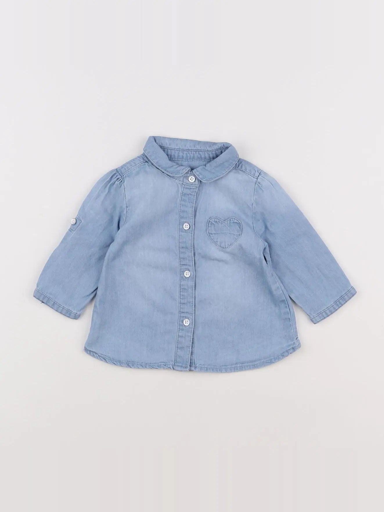 Vertbaudet - chemise bleu - 3 mois