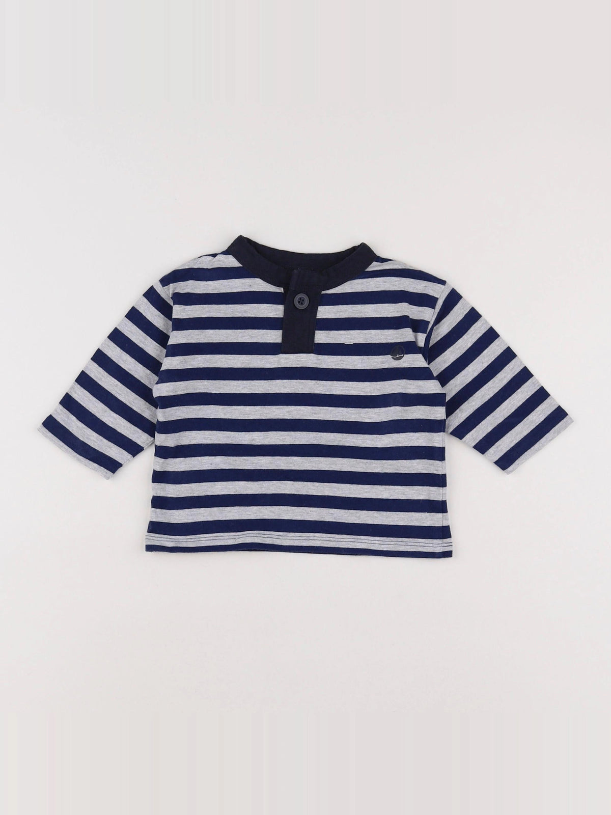 Petit Bateau - tee-shirt bleu, gris - 6 mois