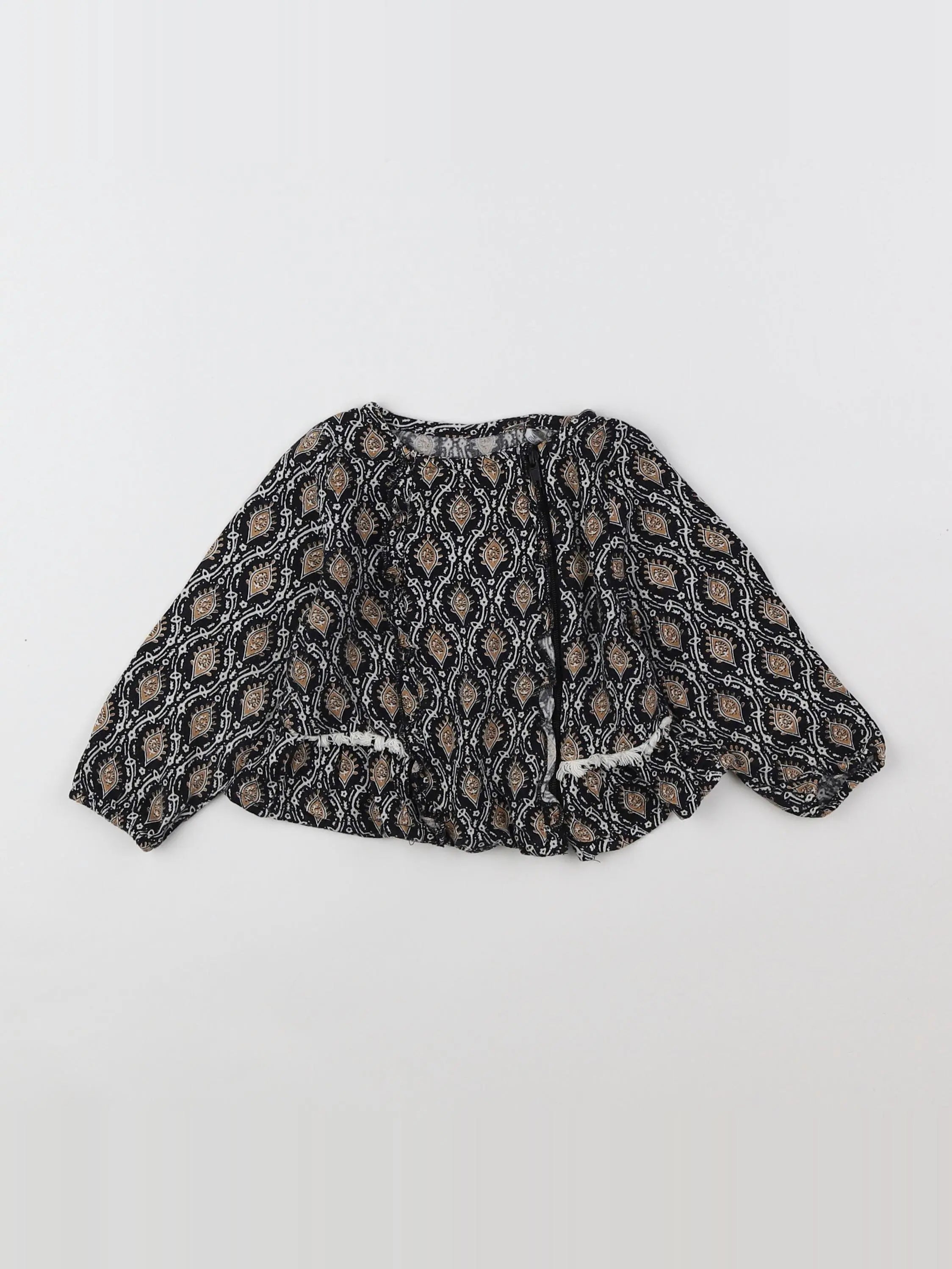 IKKS - blouse marron, noir - 12 mois