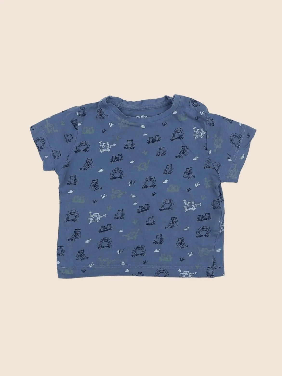 Boutchou - tee-shirt bleu, multicolore - 9 mois