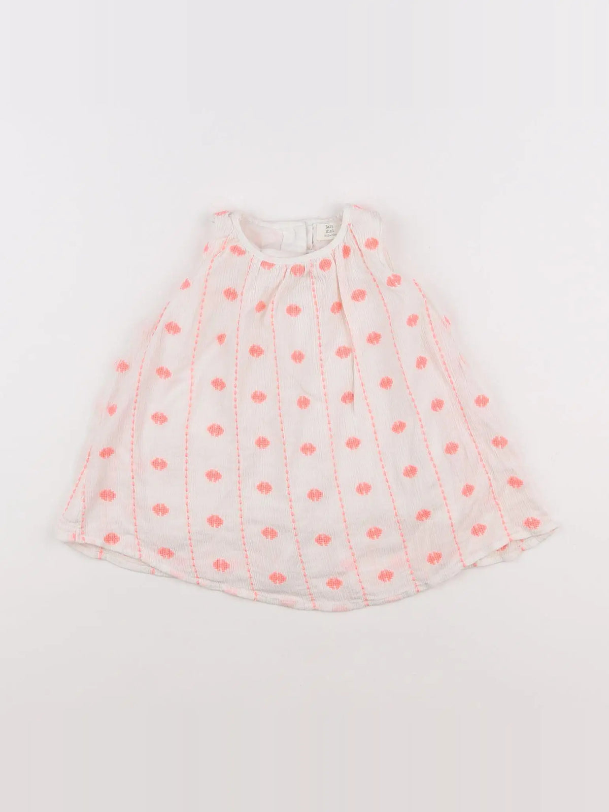 Zara - robe blanc, rose - 9/12 mois