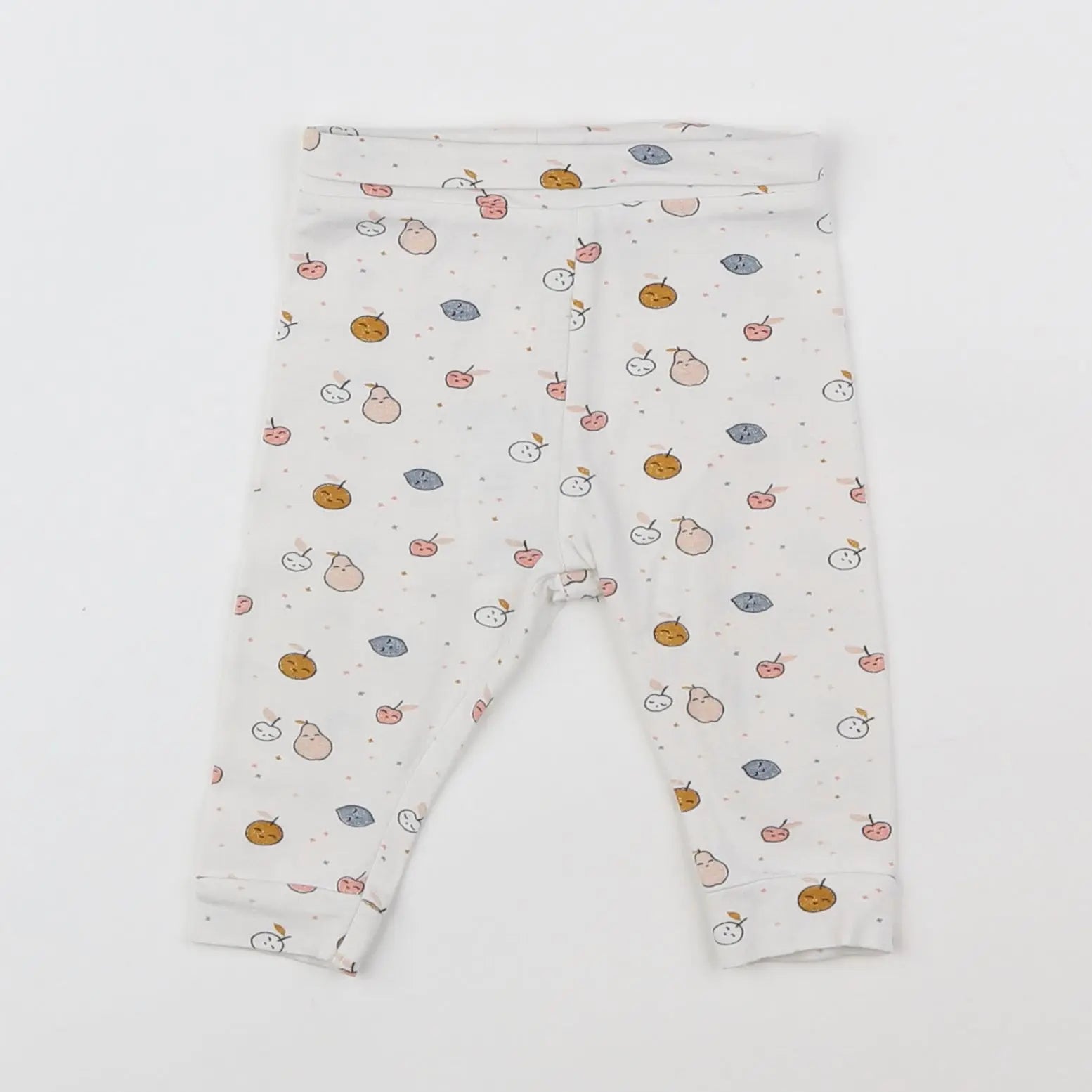 Vertbaudet - legging blanc, multicolore - 3 mois