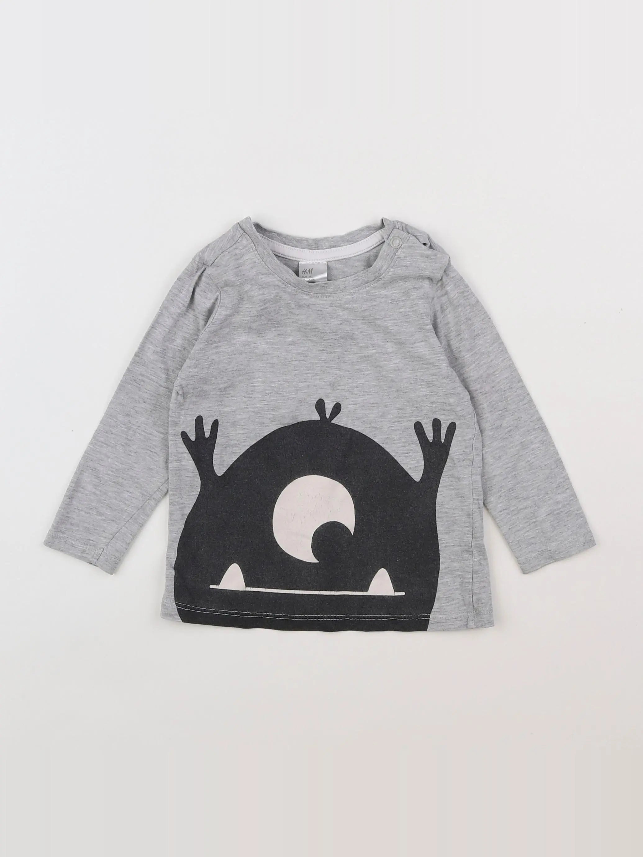 H&M - tee-shirt gris - 6/9 mois