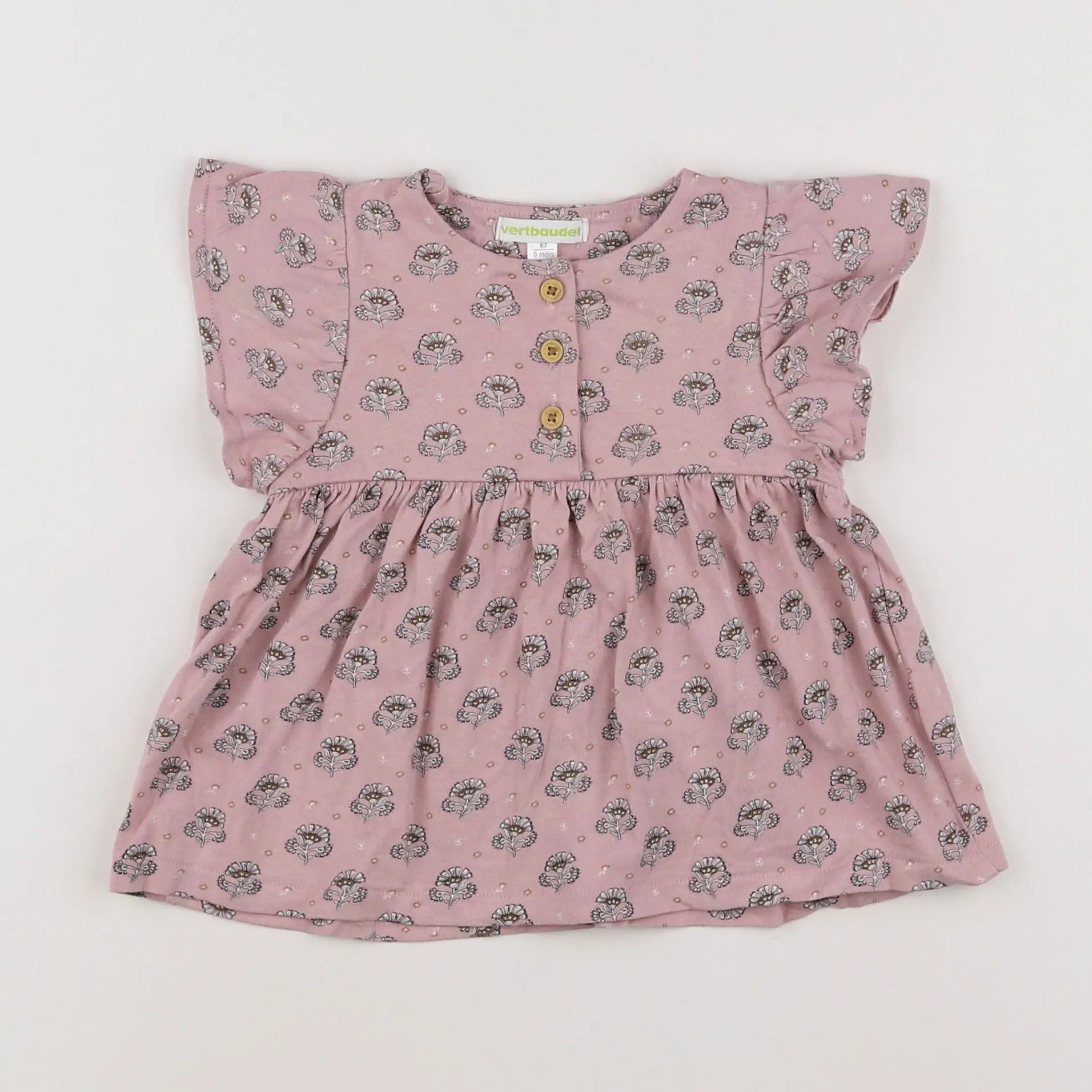 Vertbaudet - robe rose - 6 mois