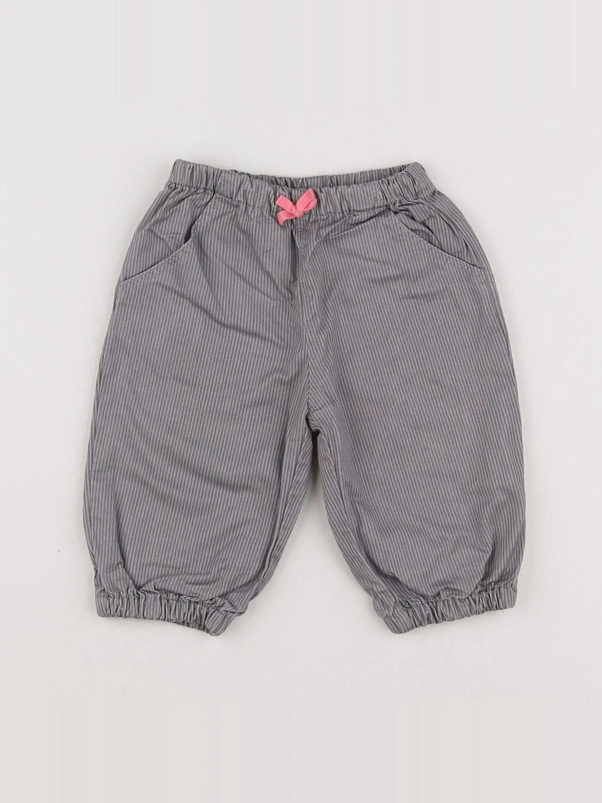 Boutchou - pantalon gris, rose - 6 mois