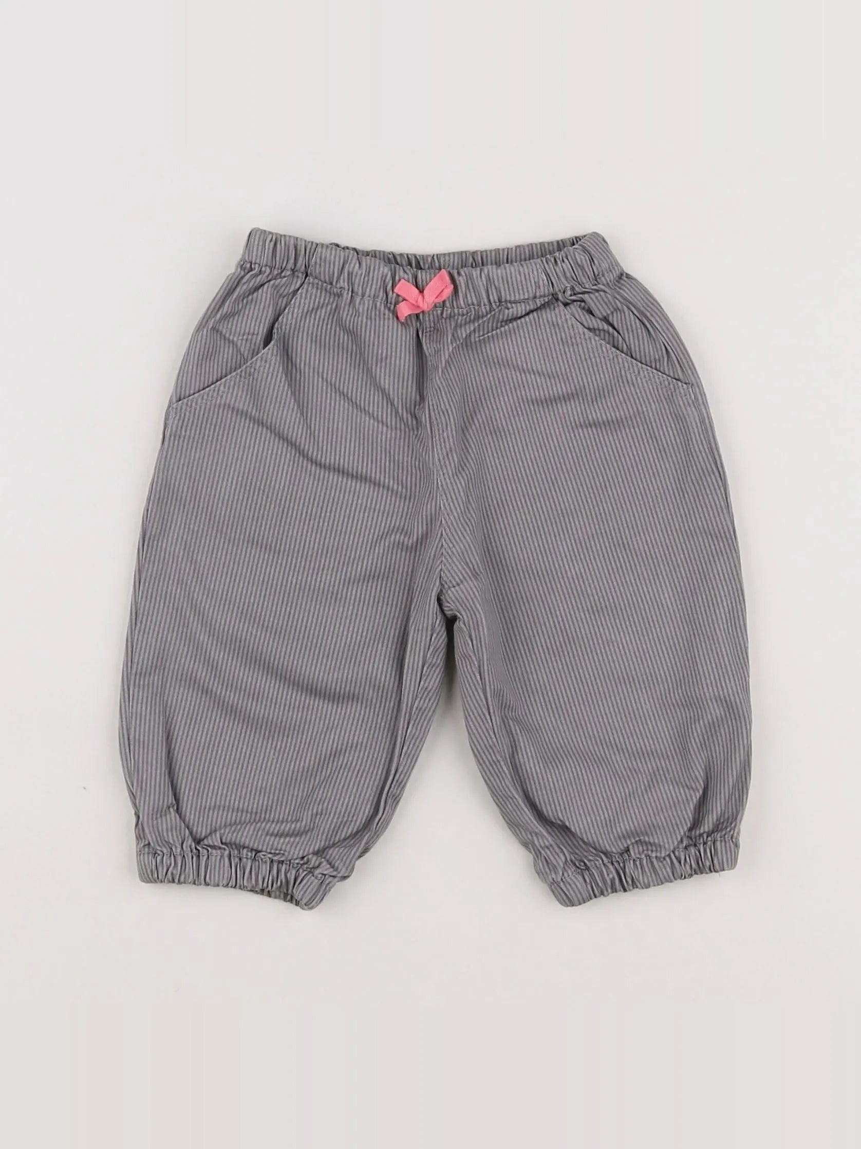 Boutchou - pantalon gris, rose - 6 mois