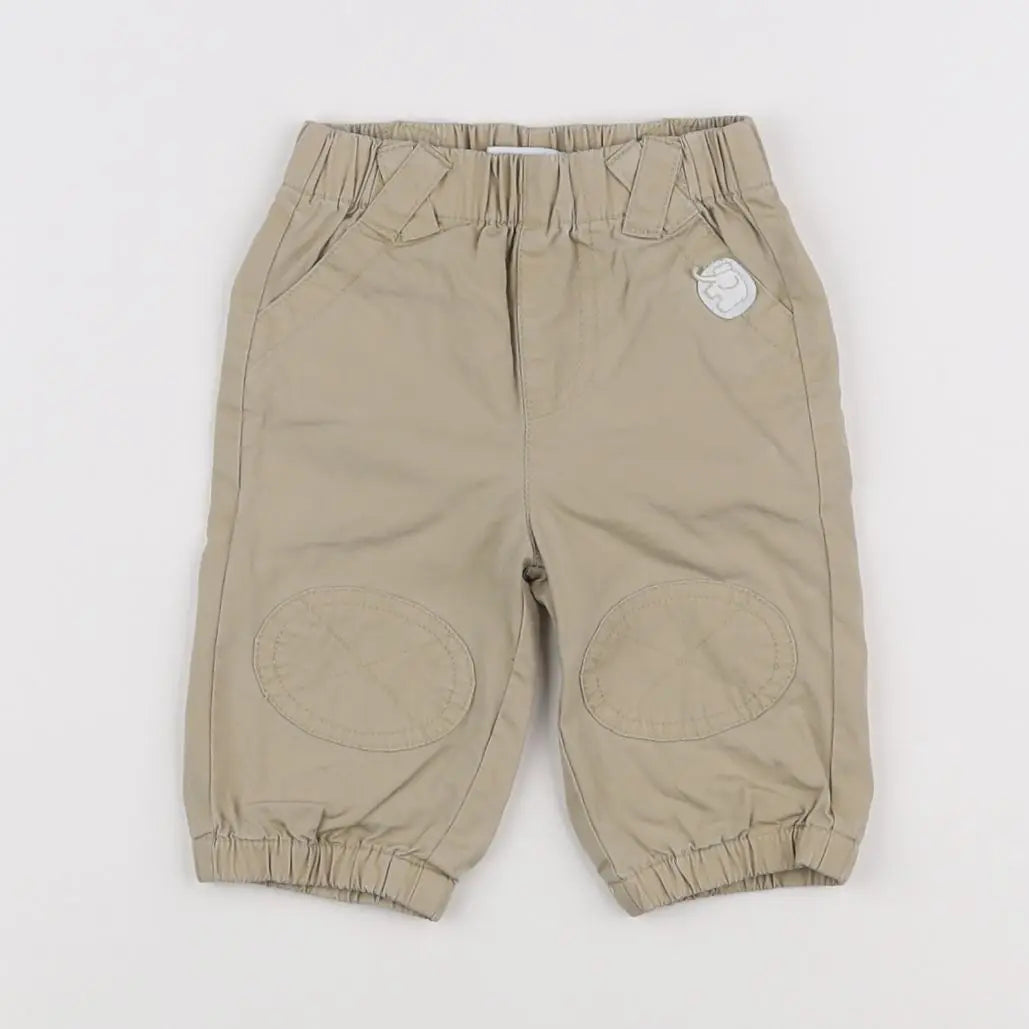 Vertbaudet - pantalon doublé beige - 3 mois