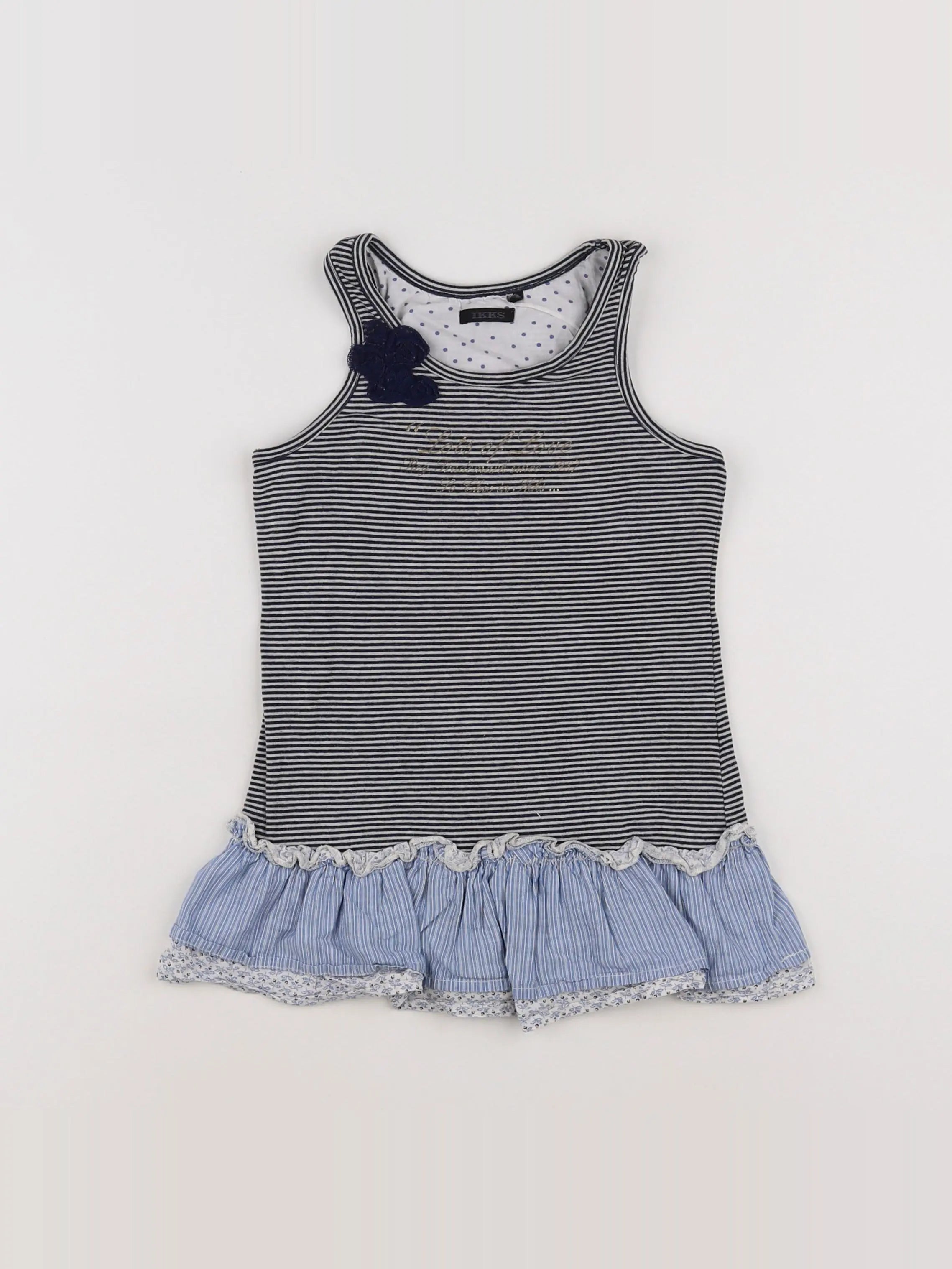 IKKS - robe blanc, bleu - 6/9 mois