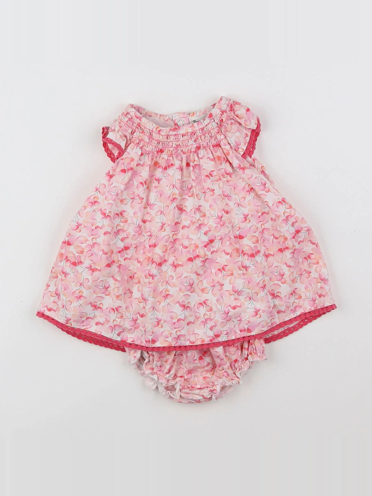 Tape à l'oeil - robe blanc, rose - 3 mois