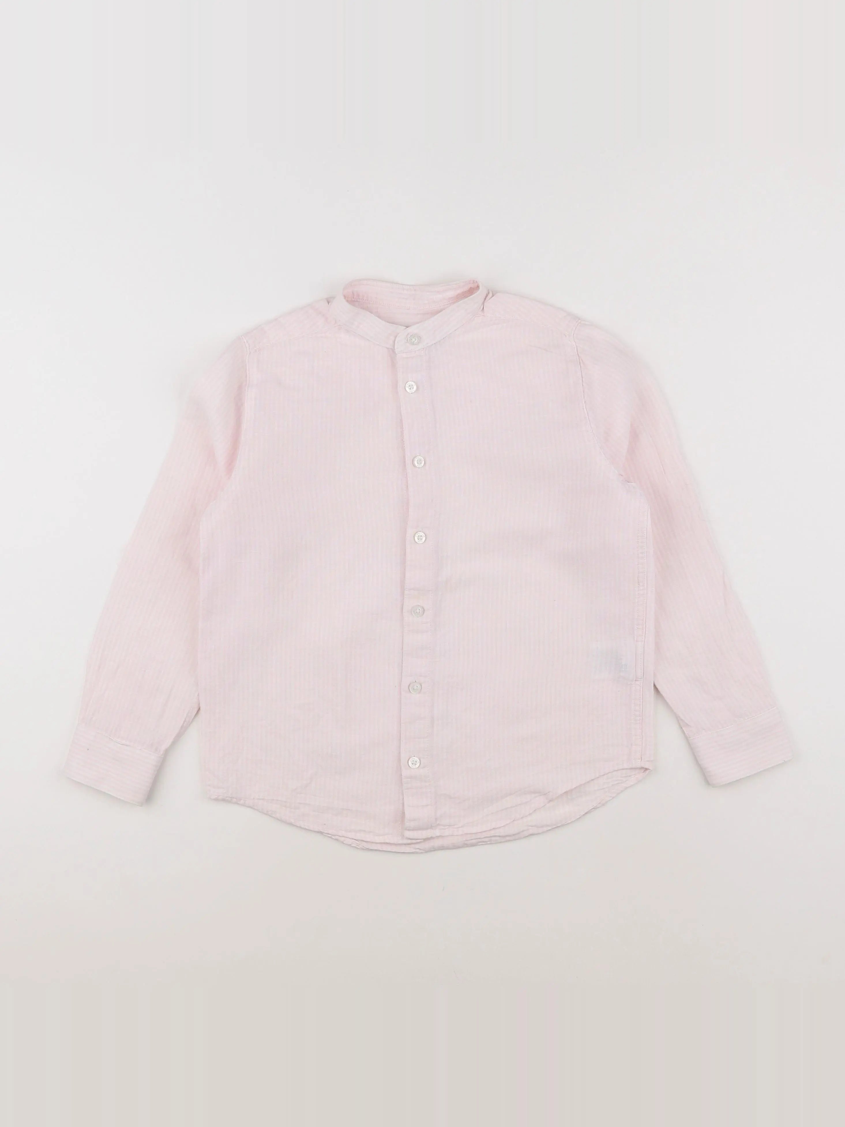 Cyrillus - chemise rose, blanc - 8 ans