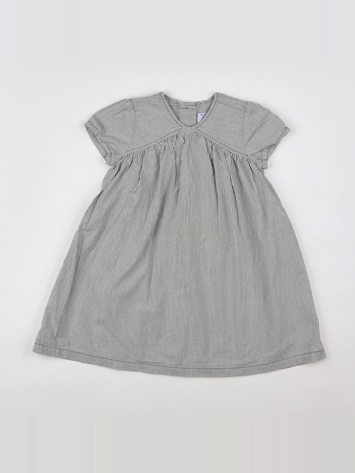 Petit Bateau - robe blanc, gris - 18 mois