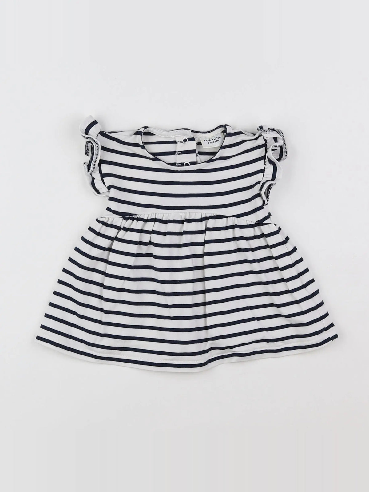 Tape à l'oeil - robe blanc, bleu - 3 mois