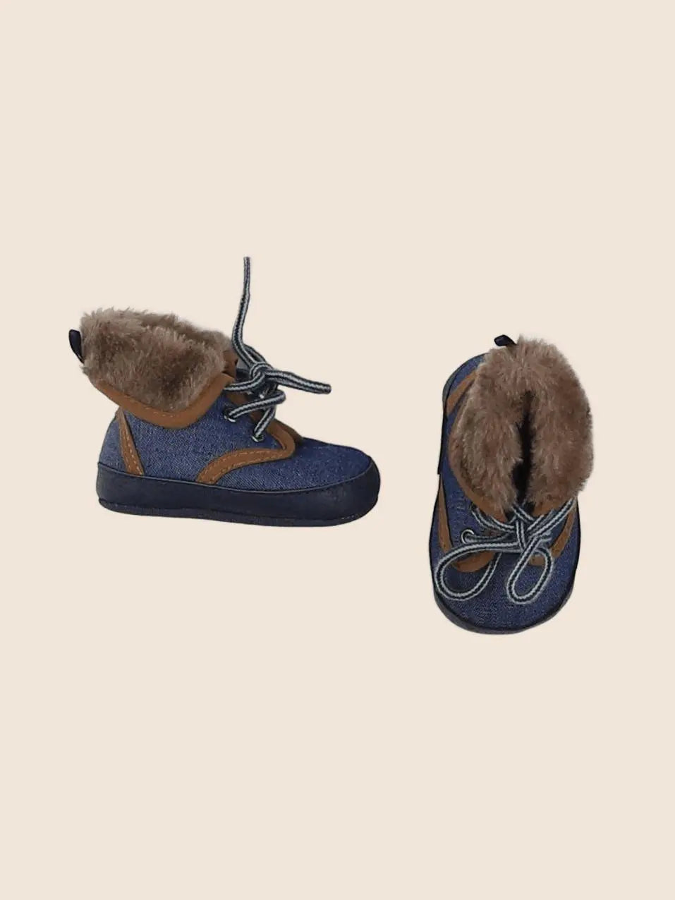 Tape à l'oeil - chaussons bleu, marron - 0/3 mois