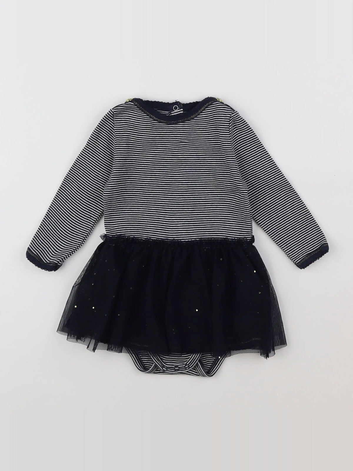 Petit Bateau - robe bleu, blanc - 6 mois