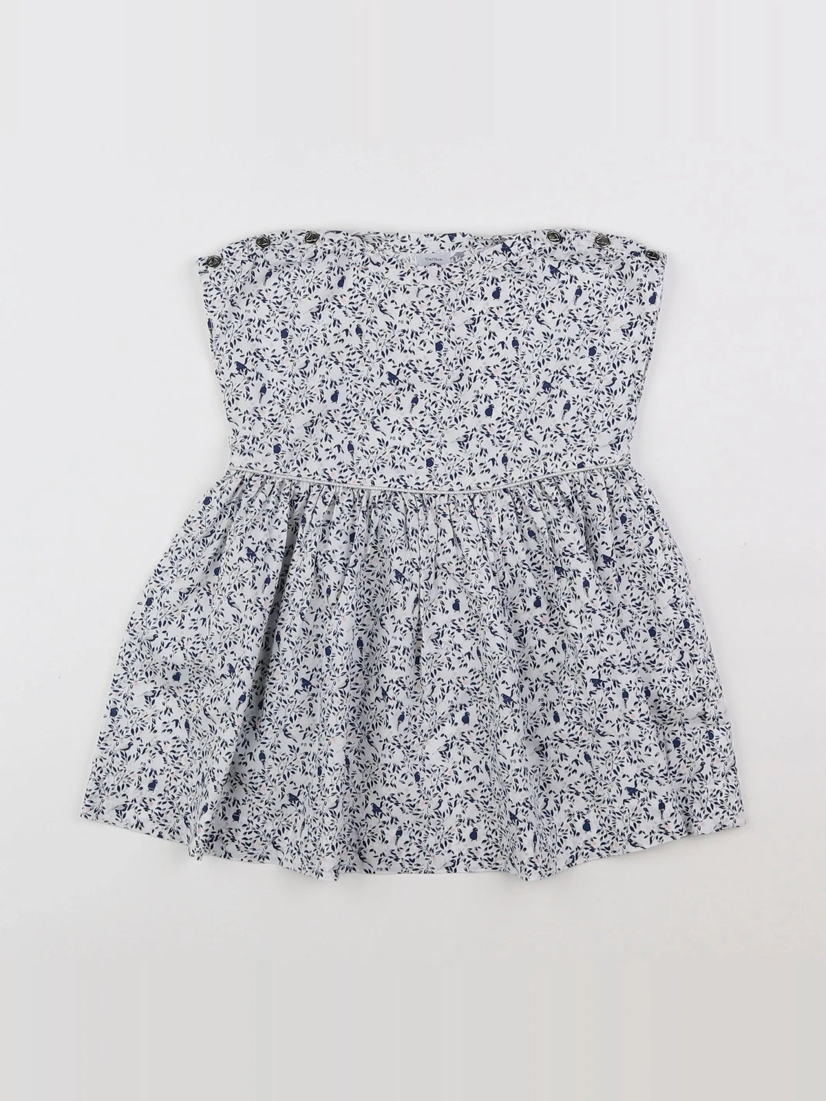 Petit Bateau - robe bleu, blanc - 12 mois
