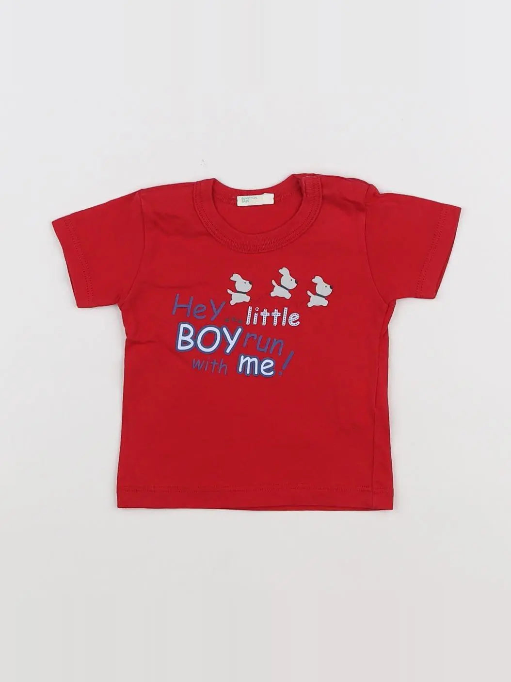 Benetton - tee-shirt rouge - 1/3 mois