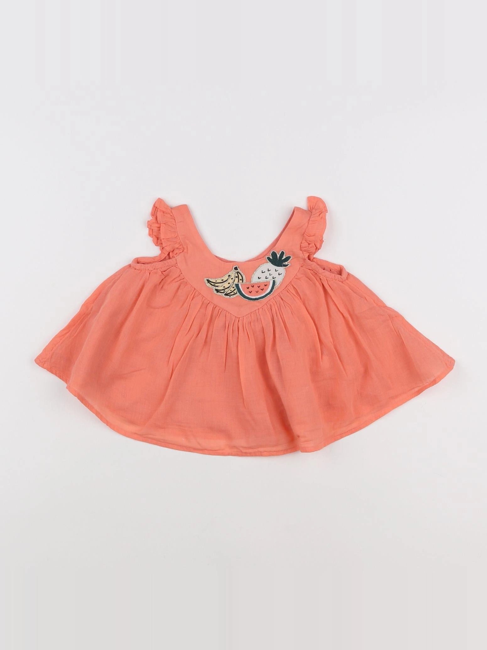 Catimini - blouse orange - 12 mois