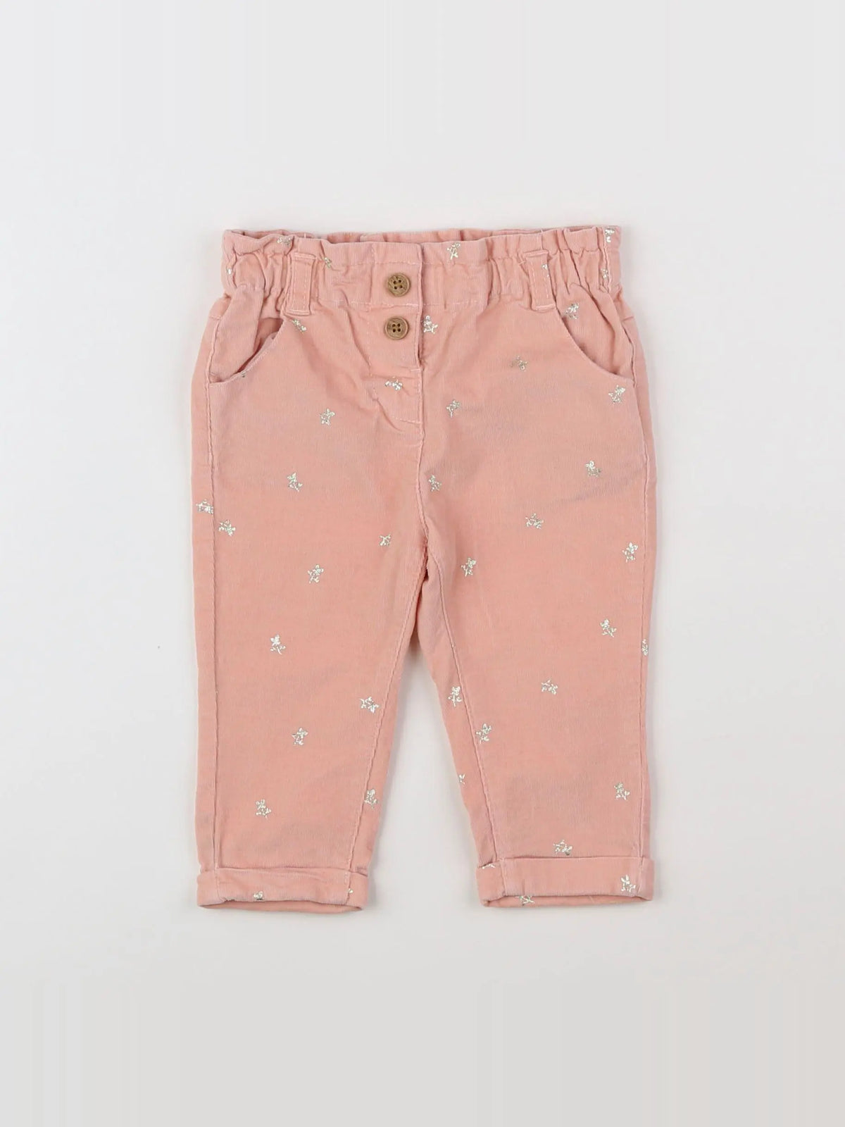 Tape à l'oeil - pantalon or, rose - 9 mois