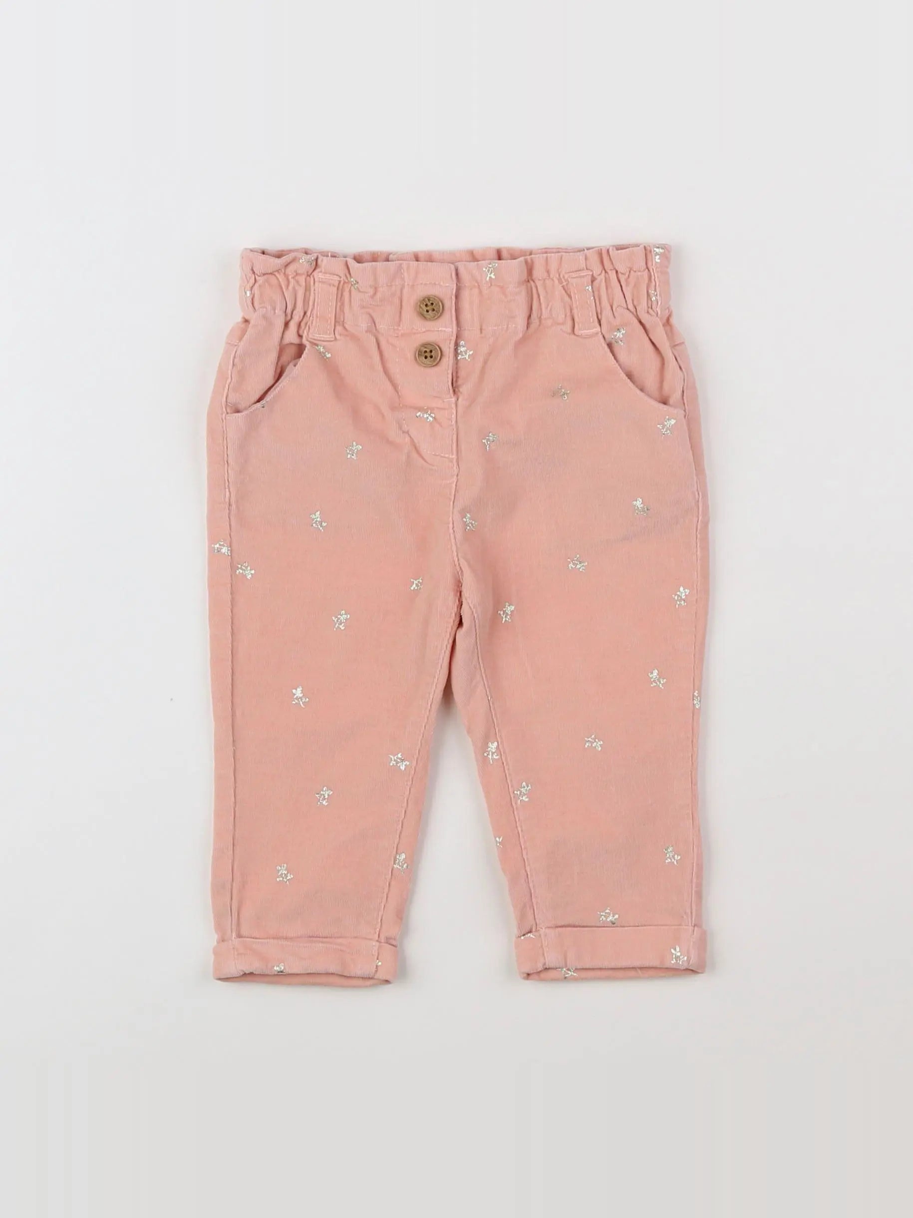 Tape à l'oeil - pantalon or, rose - 9 mois