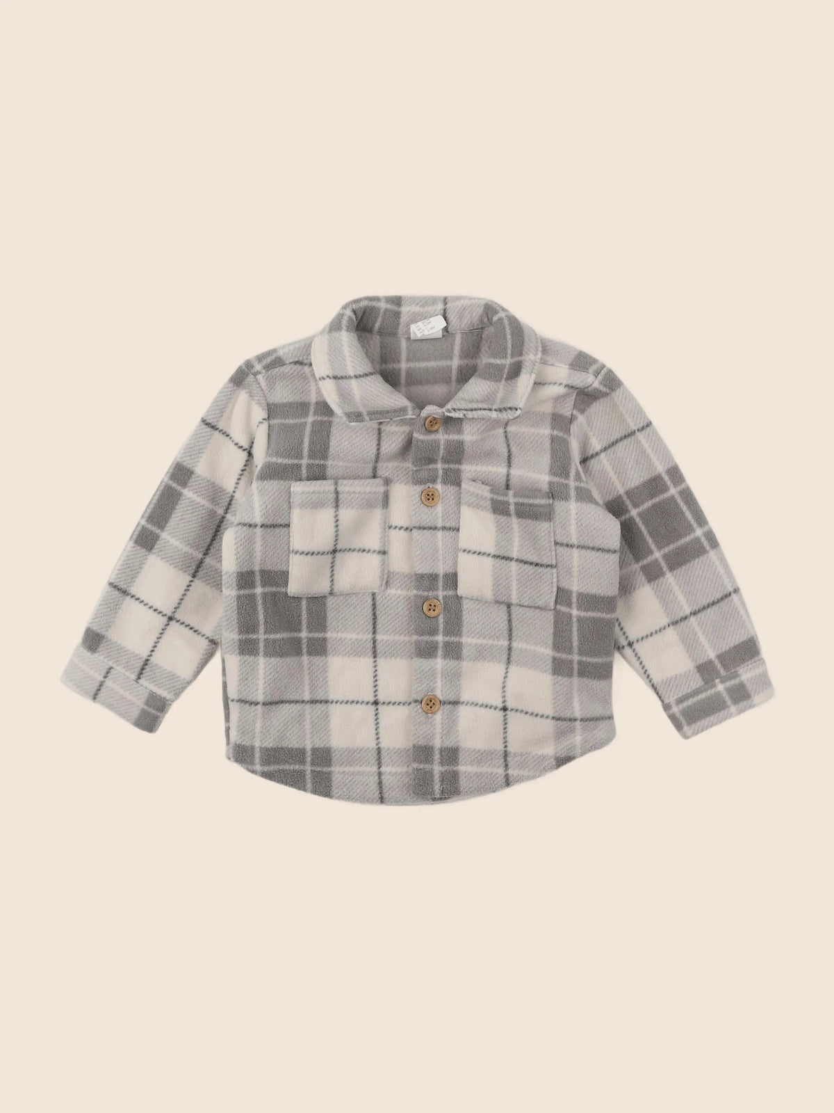 H&M - chemise beige, gris - 9/12 mois