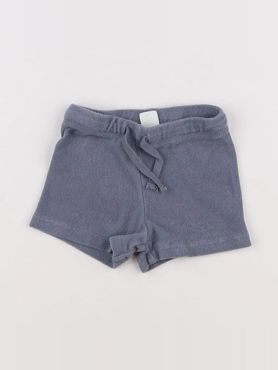 H&M - short bleu - 3/6 mois
