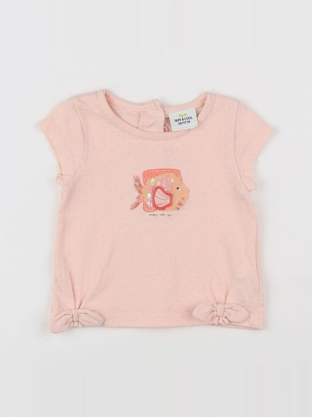 Tape à l'oeil - tee-shirt rose - 3 mois