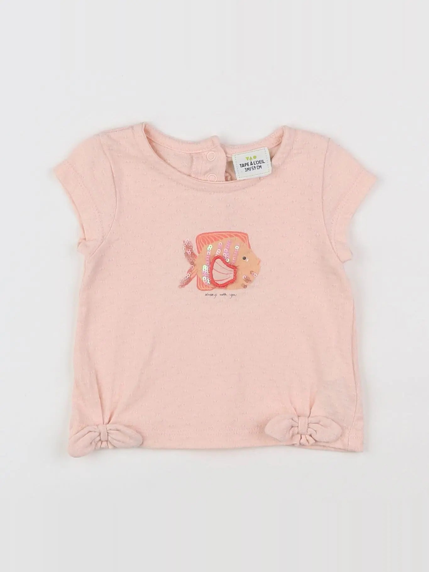 Tape à l'oeil - tee-shirt rose - 3 mois