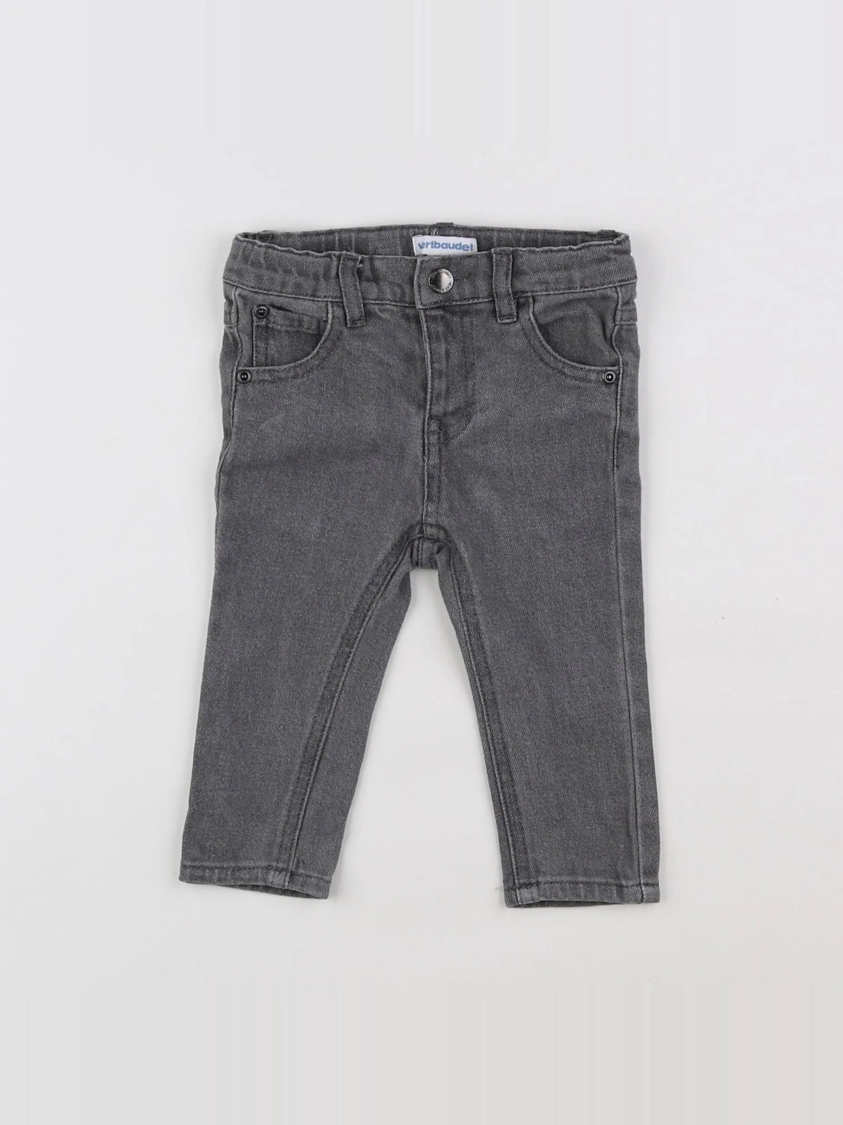 Vertbaudet - jean gris - 9 mois