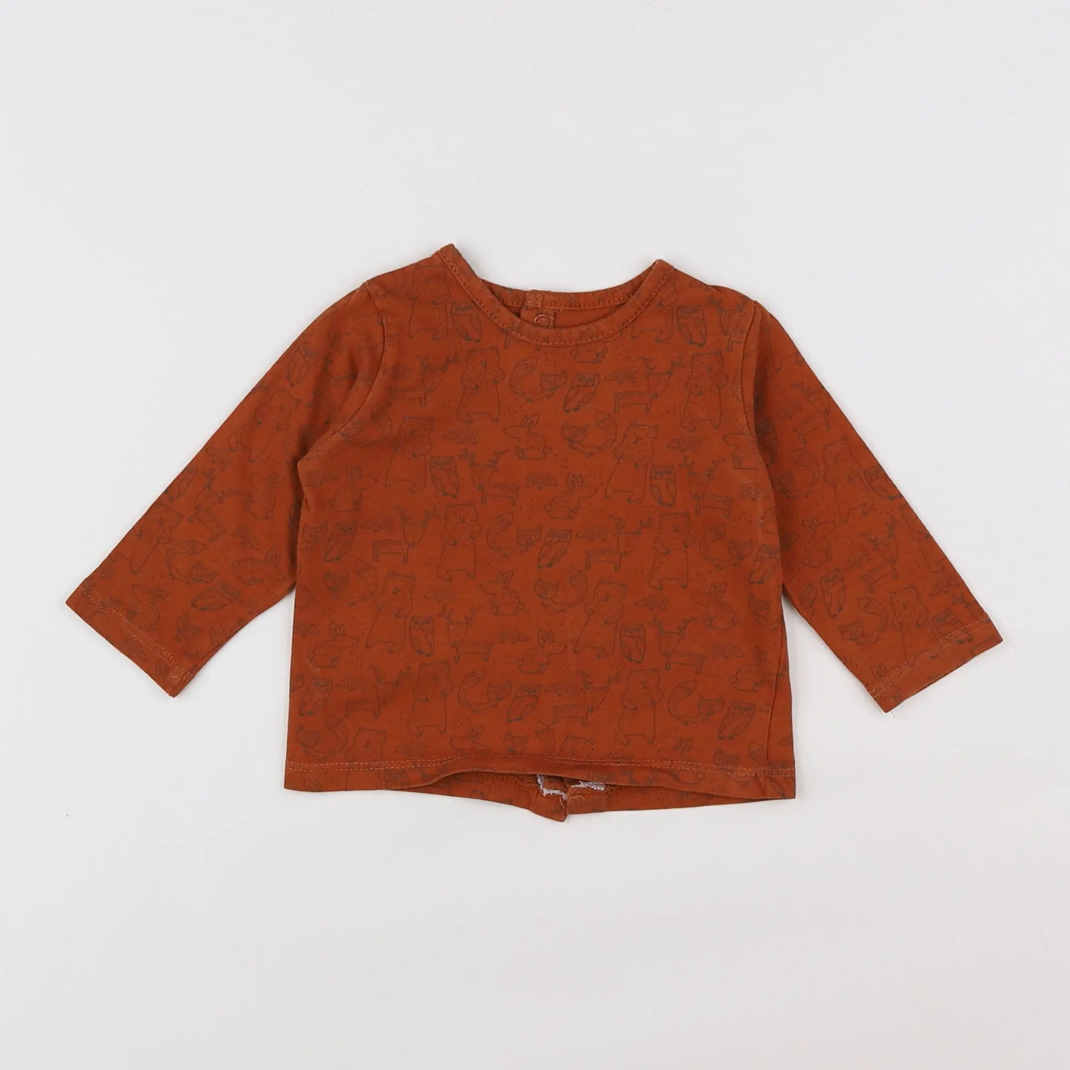 Vertbaudet - tee-shirt marron - 6 mois