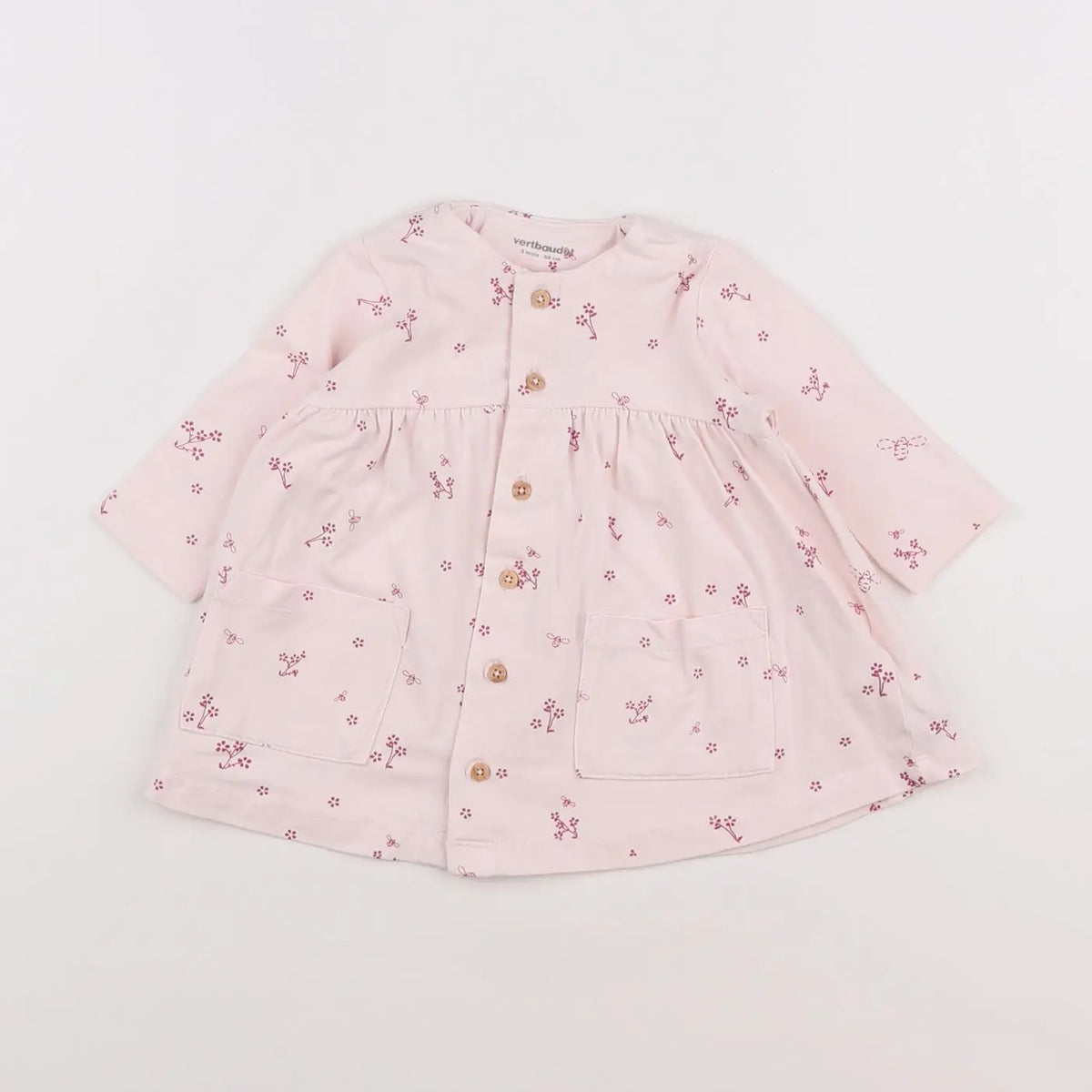 Vertbaudet - robe rose - 3 mois
