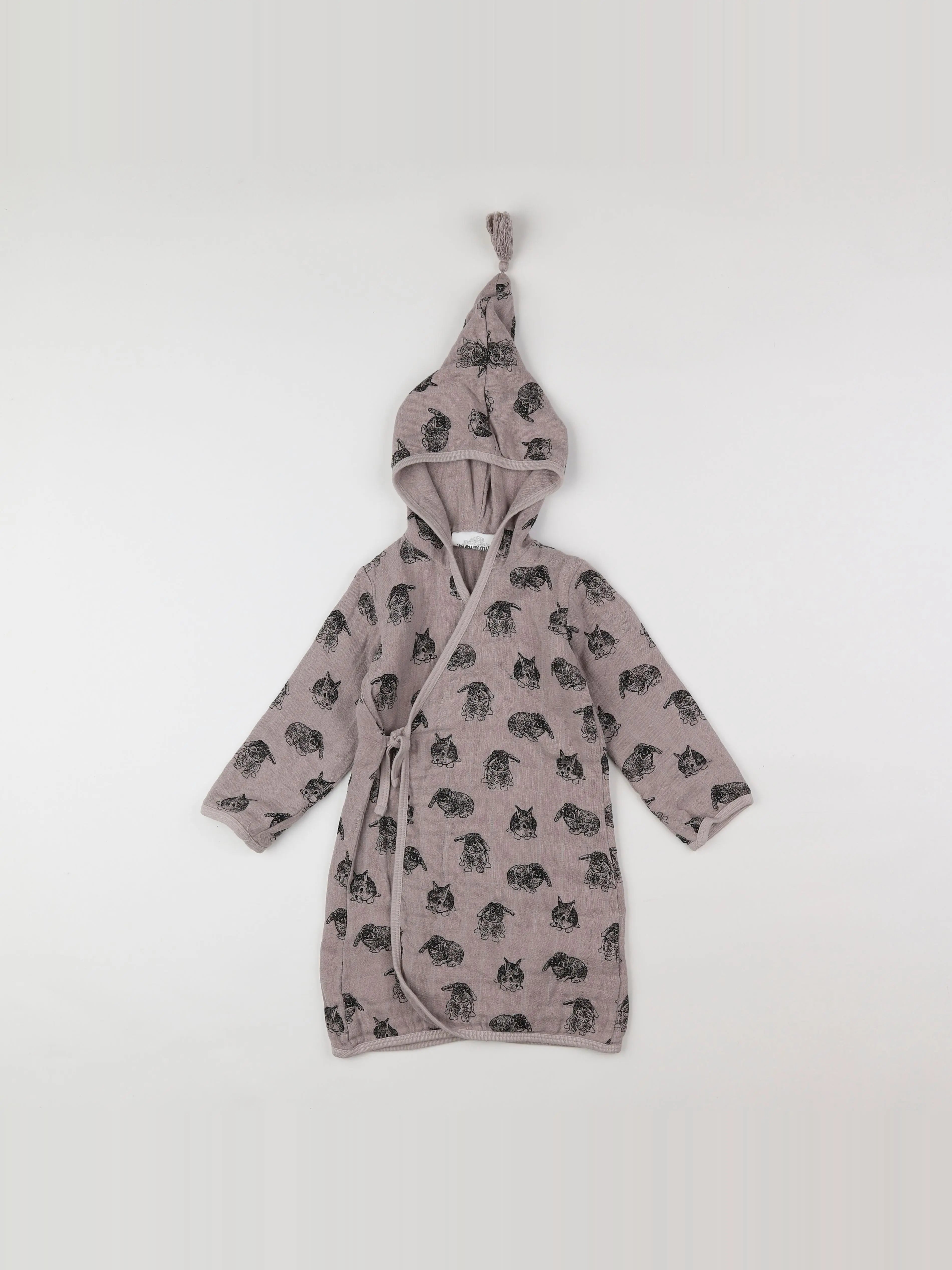 Moumout' - peignoir beige, noir - 12 mois