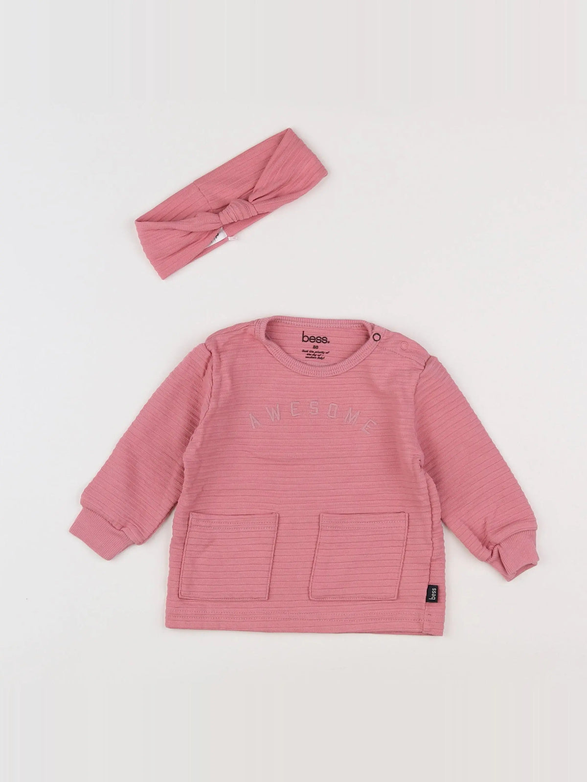 Bess - ensemble rose - 12 mois