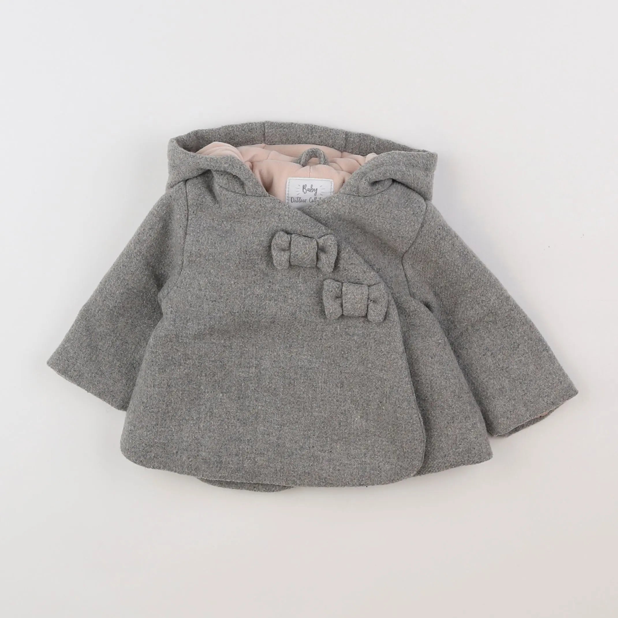 Vertbaudet - manteau gris, rose - 3 mois