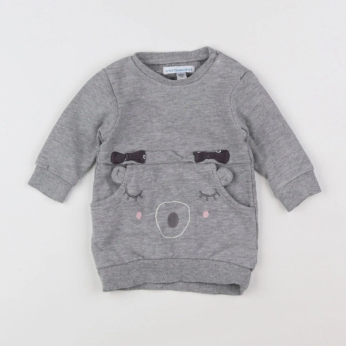 Vertbaudet - robe gris - 3 mois