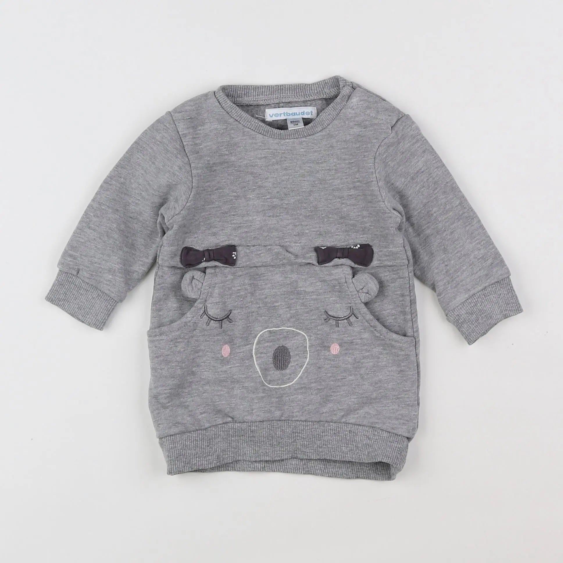 Vertbaudet - robe gris - 3 mois
