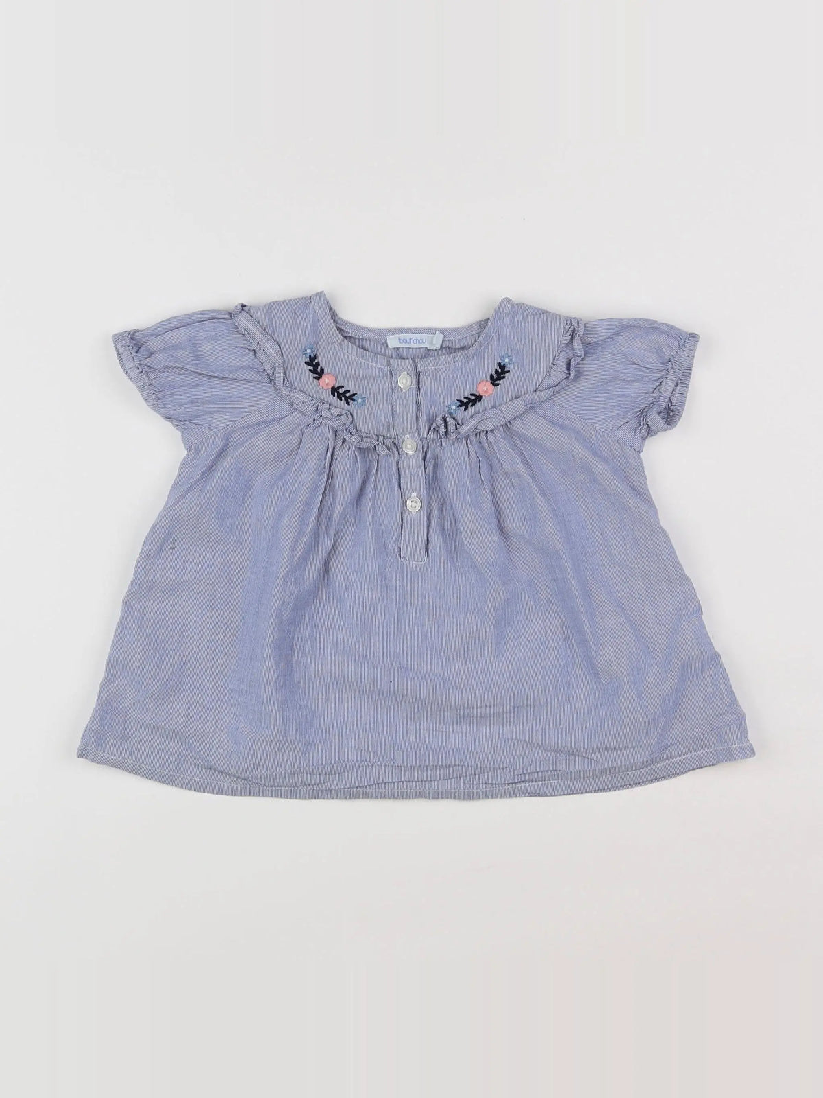 Boutchou - blouse bleu - 12 mois