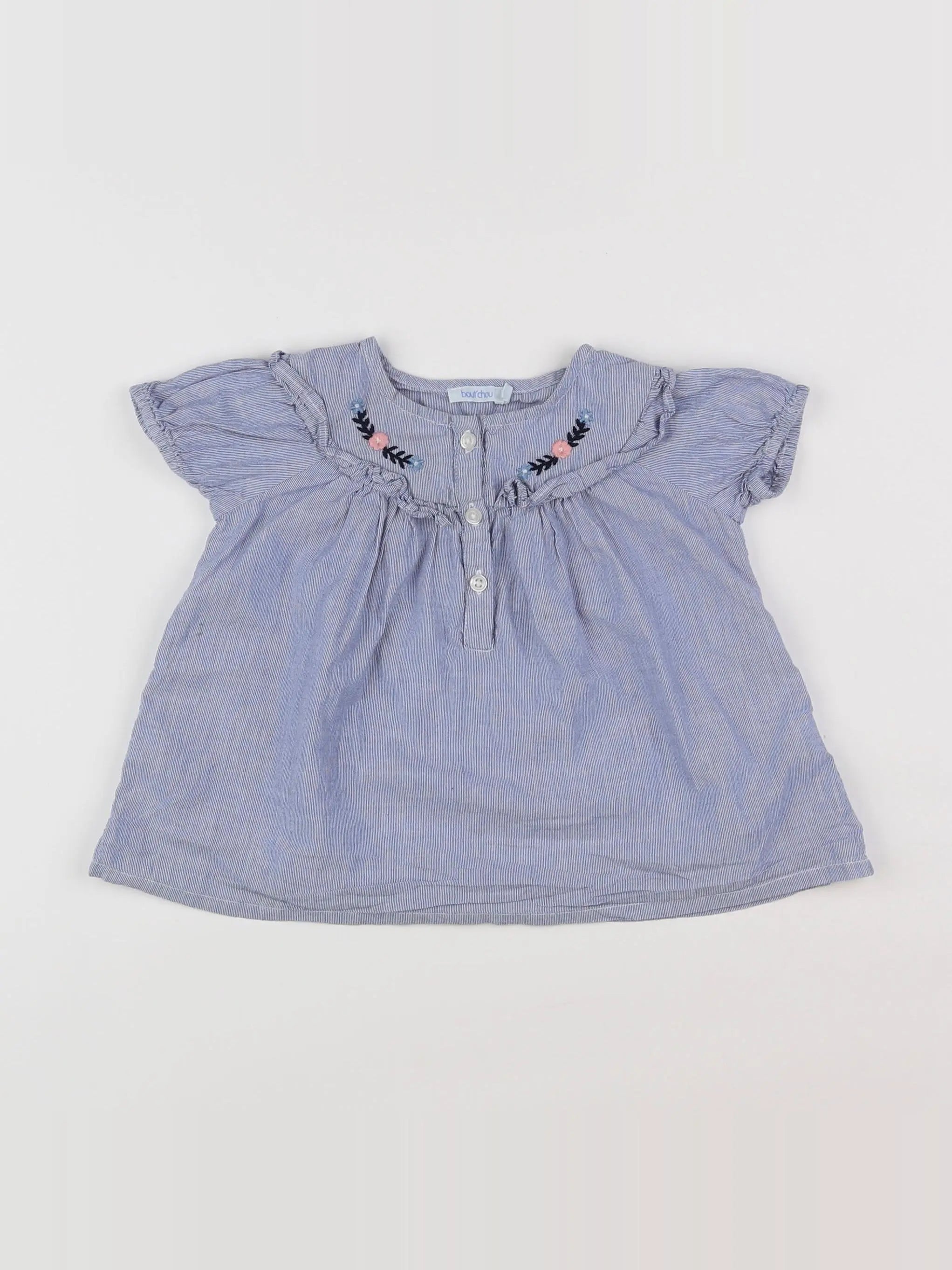 Boutchou - blouse bleu - 12 mois