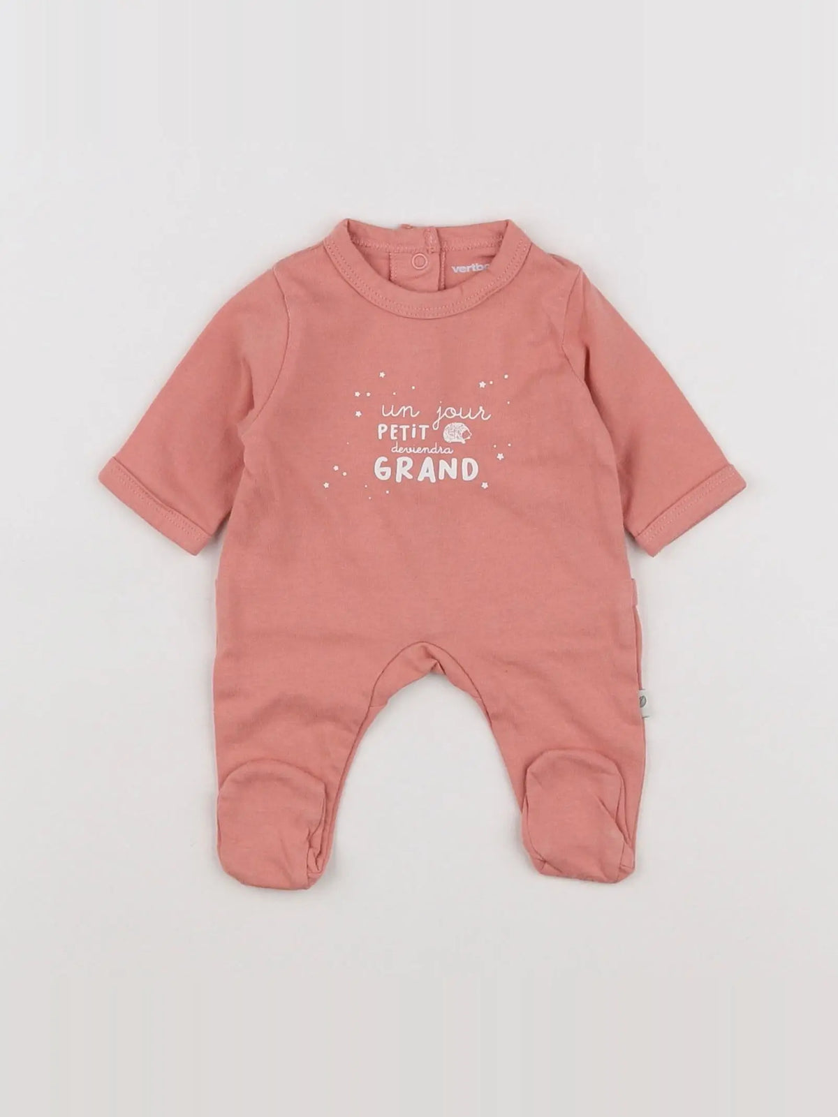Vertbaudet - pyjama coton rose - 0 mois