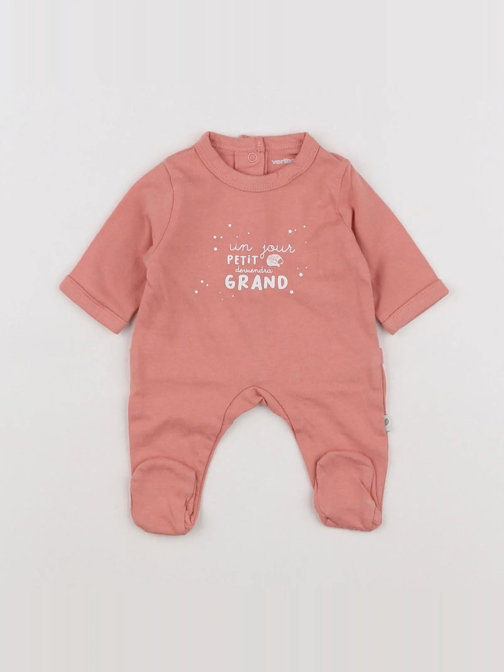 Vertbaudet - pyjama coton rose - 0 mois
