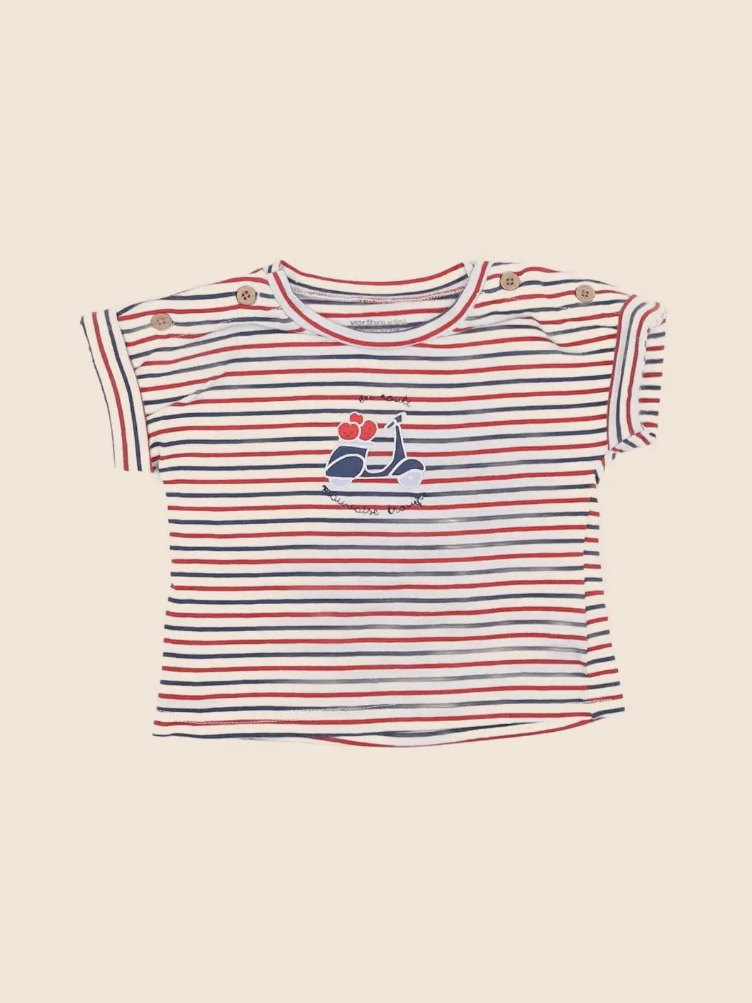 Vertbaudet - tee-shirt multicolore - 6 mois