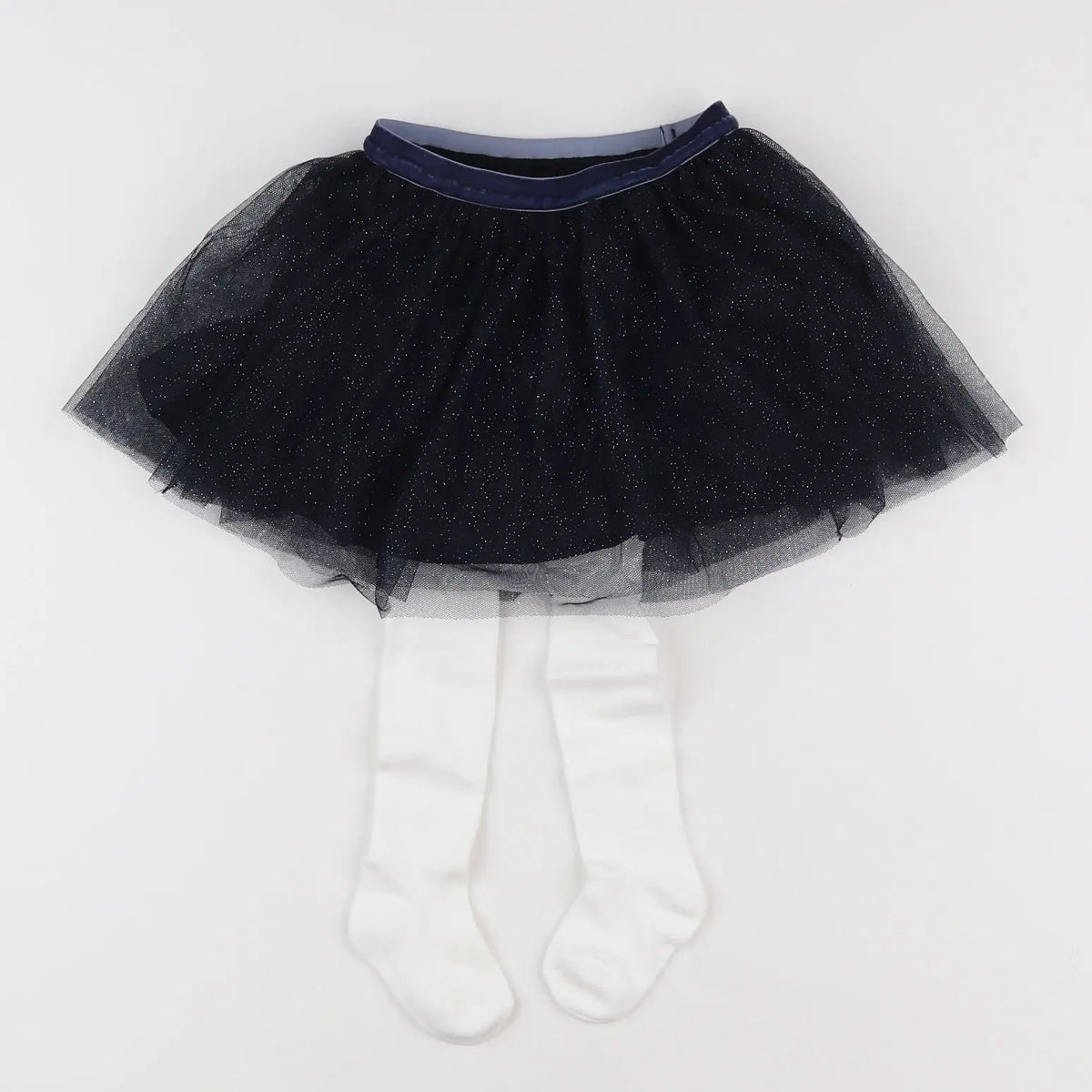 Vertbaudet - jupe blanc, bleu - 2 ans