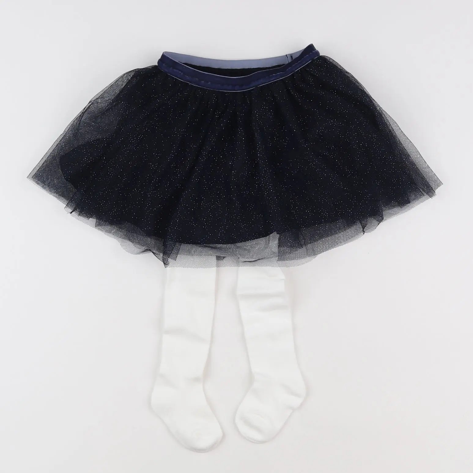 Vertbaudet - jupe blanc, bleu - 2 ans