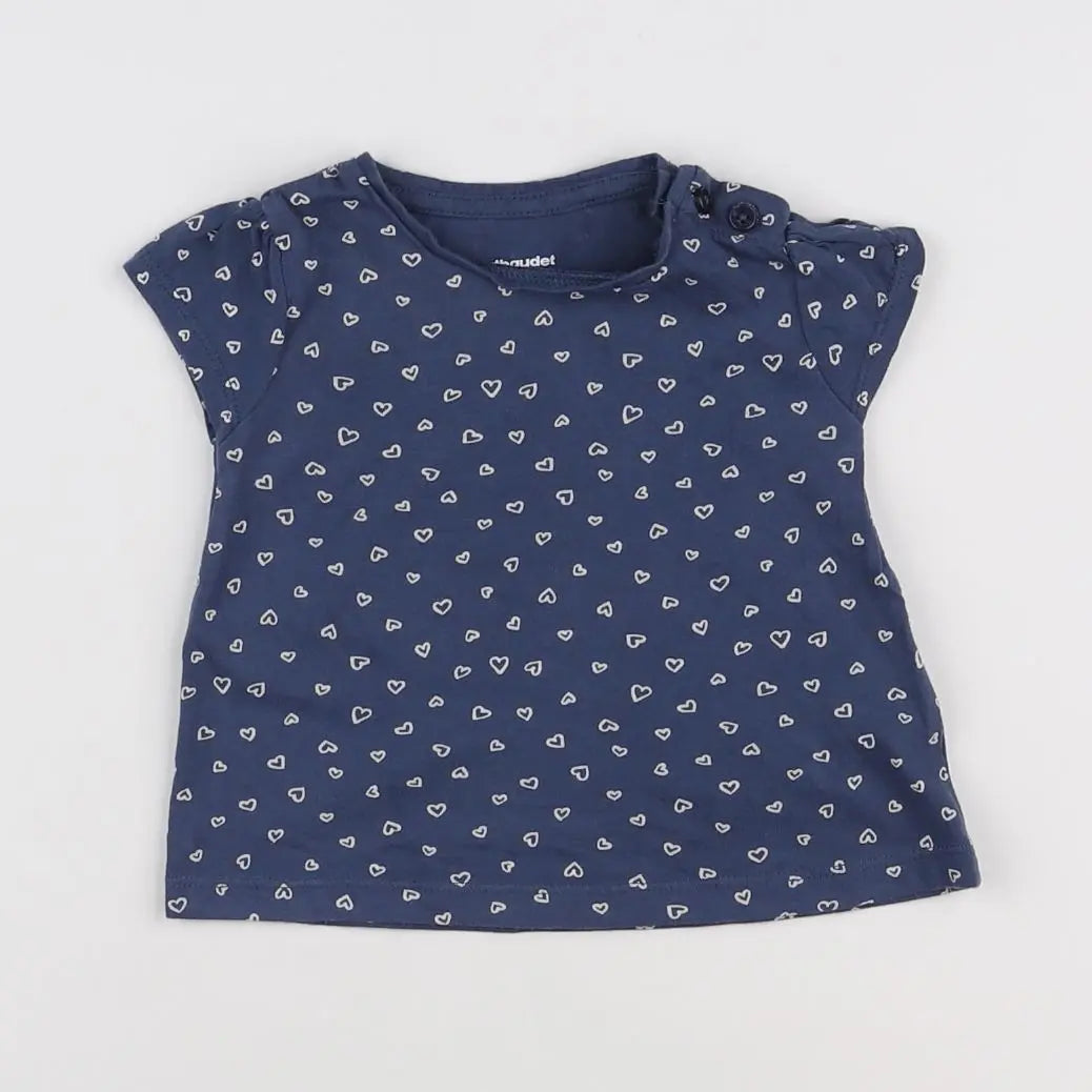 Vertbaudet - tee-shirt bleu - 6 mois