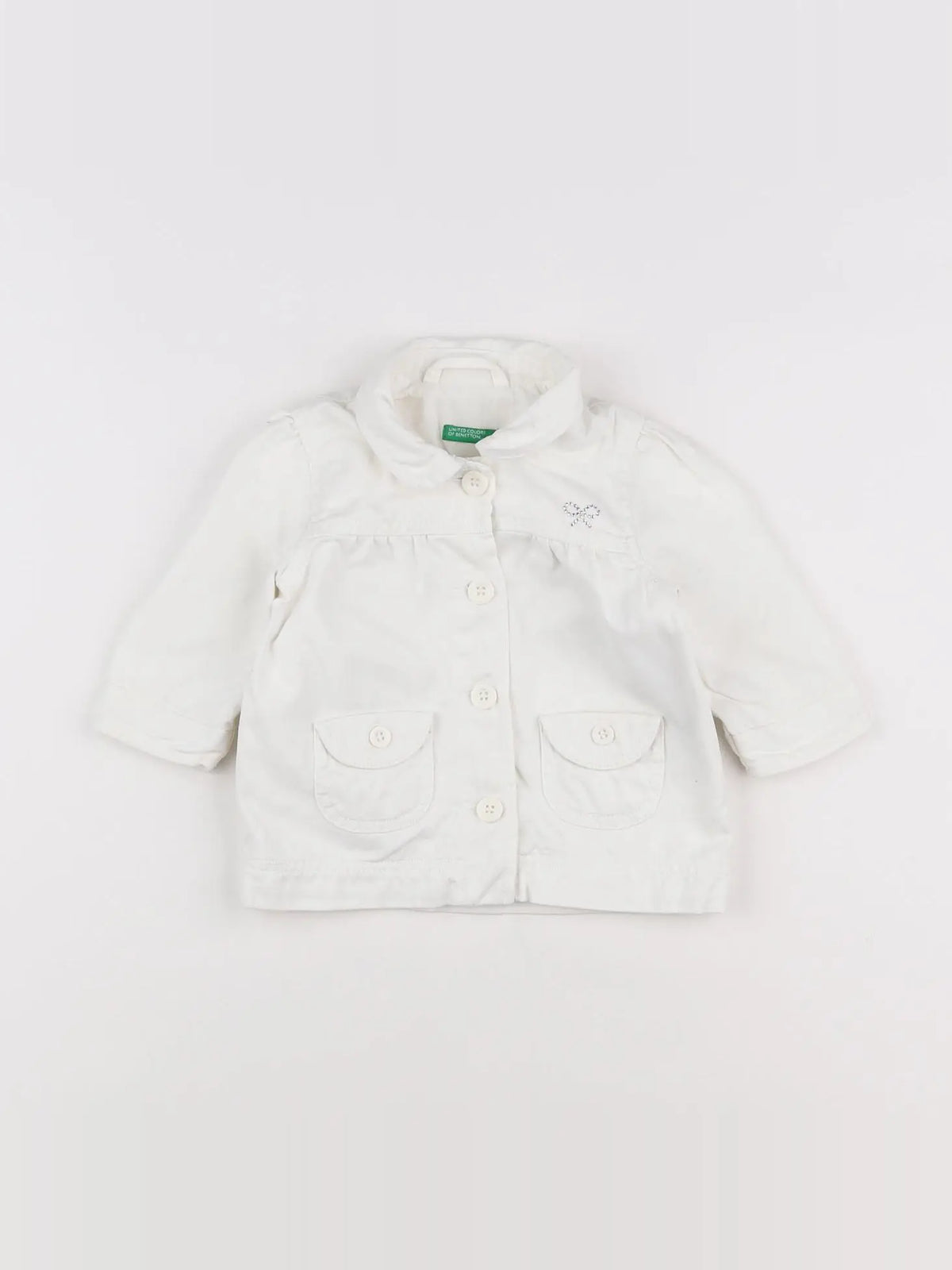Benetton - veste blanc - 6 mois