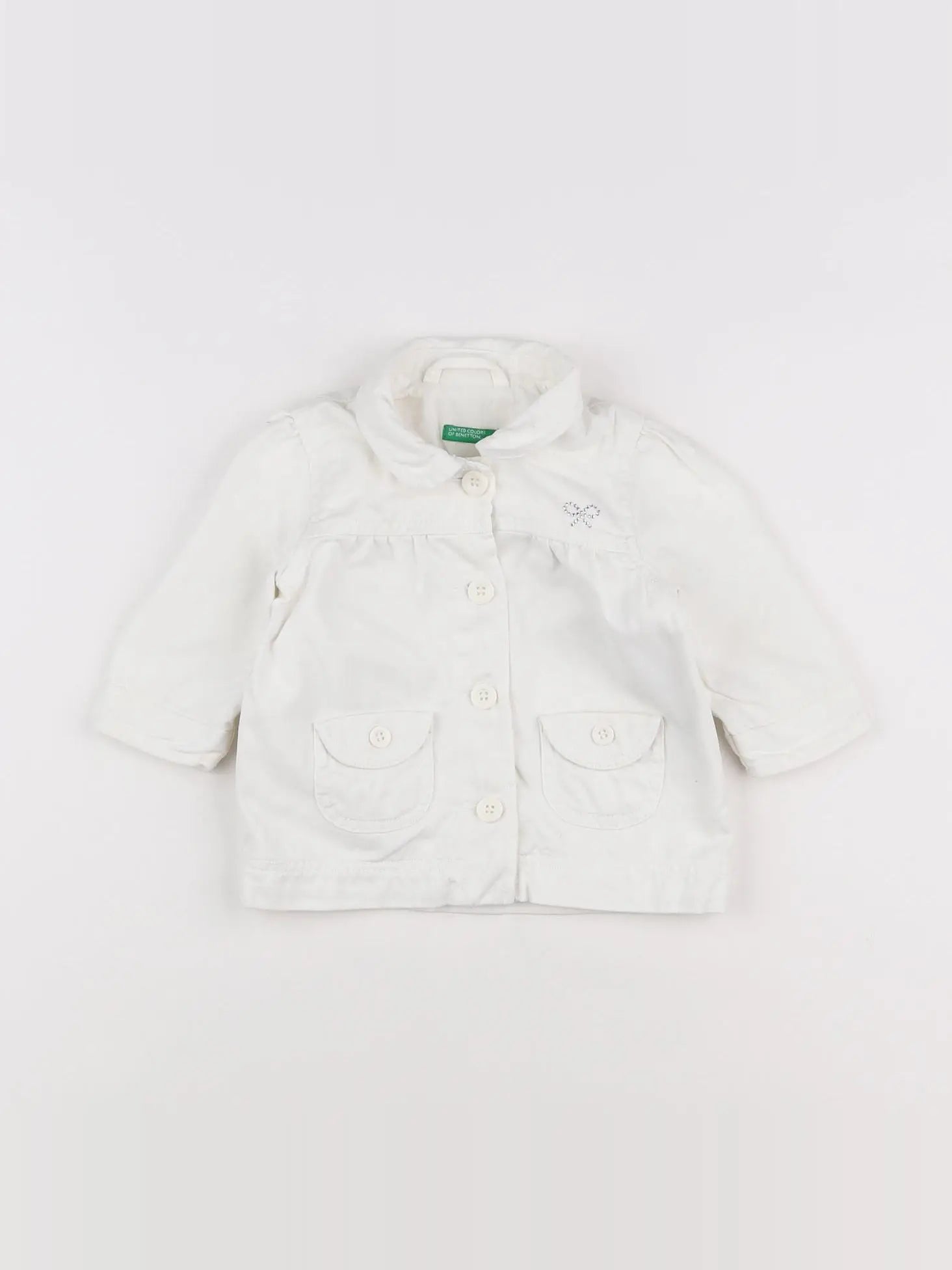 Benetton - veste blanc - 6 mois