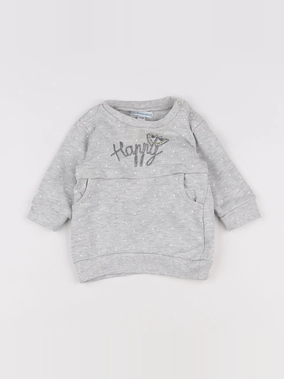Vertbaudet - sweat gris - 3 mois