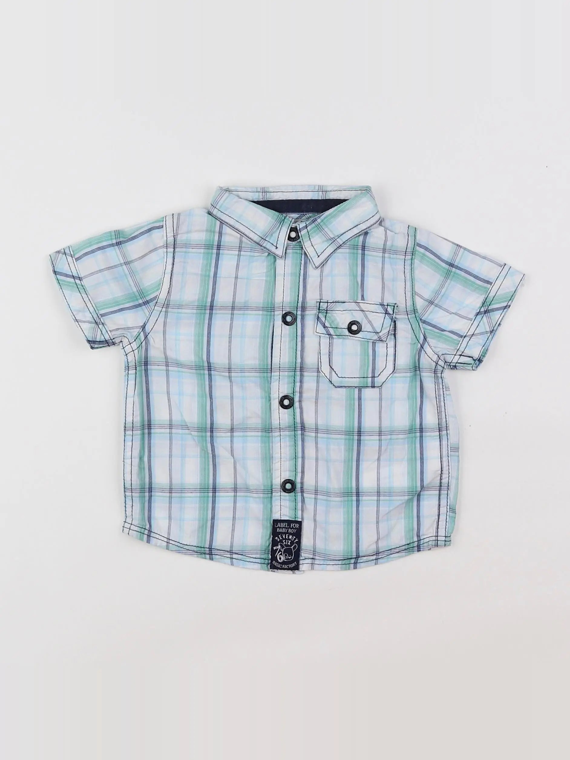 Tape à l'oeil - chemise bleu, blanc - 9 mois