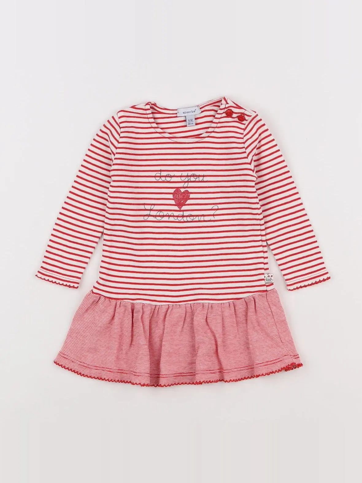 Absorba - robe rouge - 6 mois