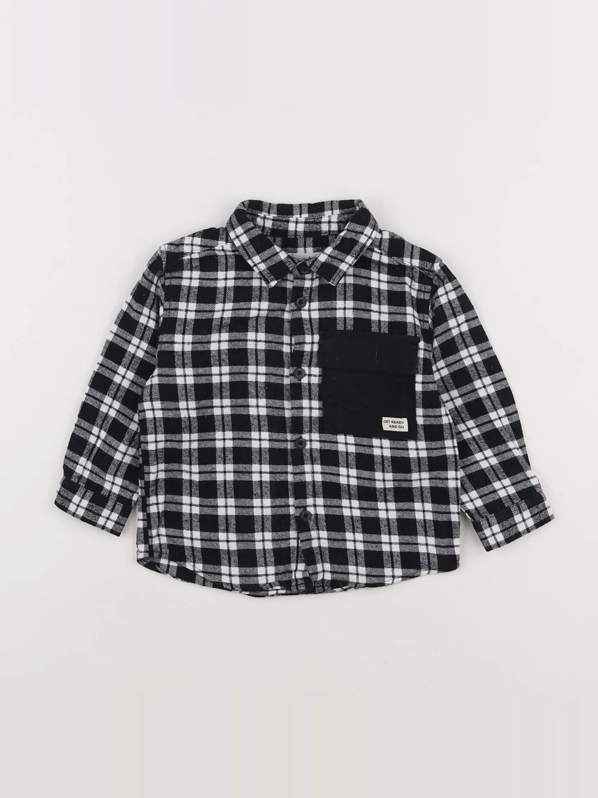 Zara - chemise noir, blanc - 9/12 mois